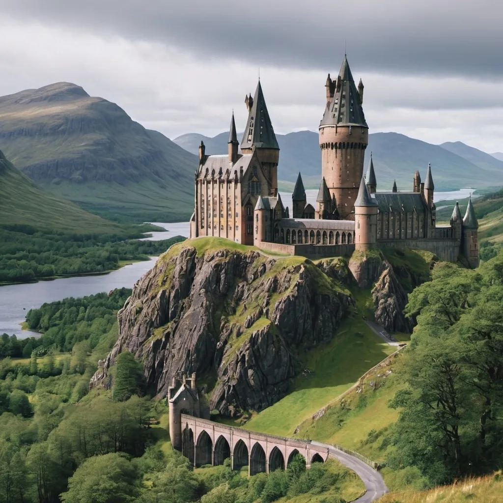 Prompt: Scottish Highlands Hogwarts