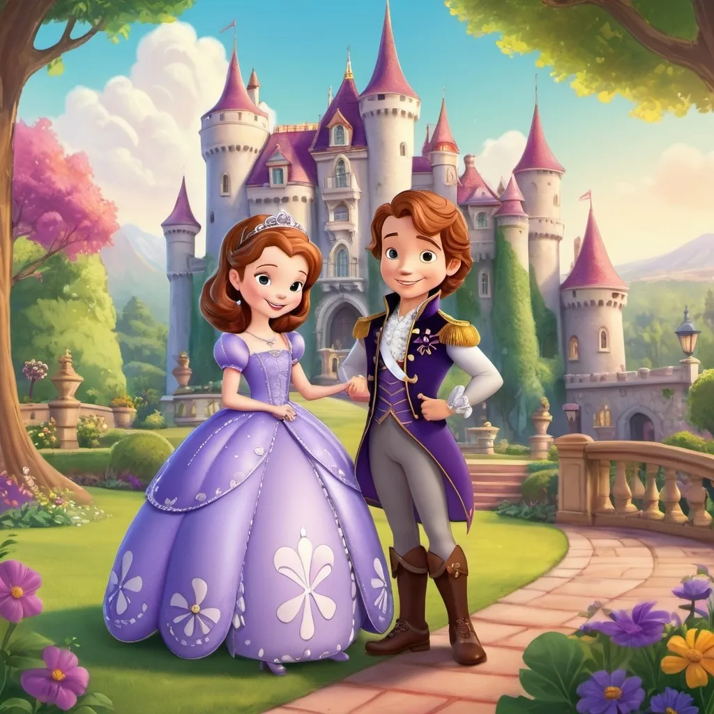 Prompt: Sofia the First and Prince James