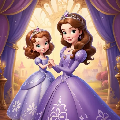 Prompt: Sofia the First and her mother Queen Miranda