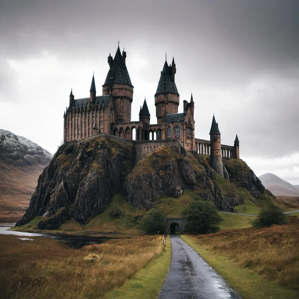 Prompt: Scottish Highlands Hogwarts