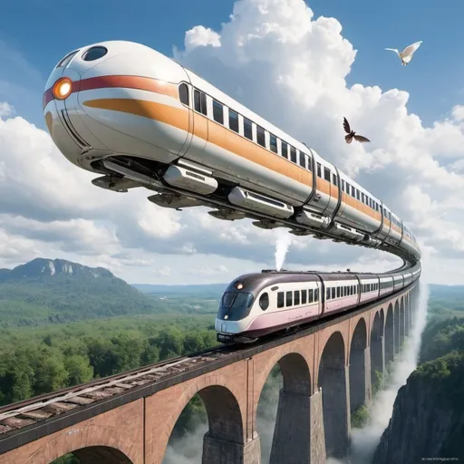 Prompt: The Magical Flying Train