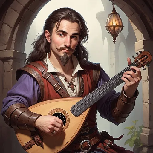 Prompt: Dungeons and dragons themed bard lute