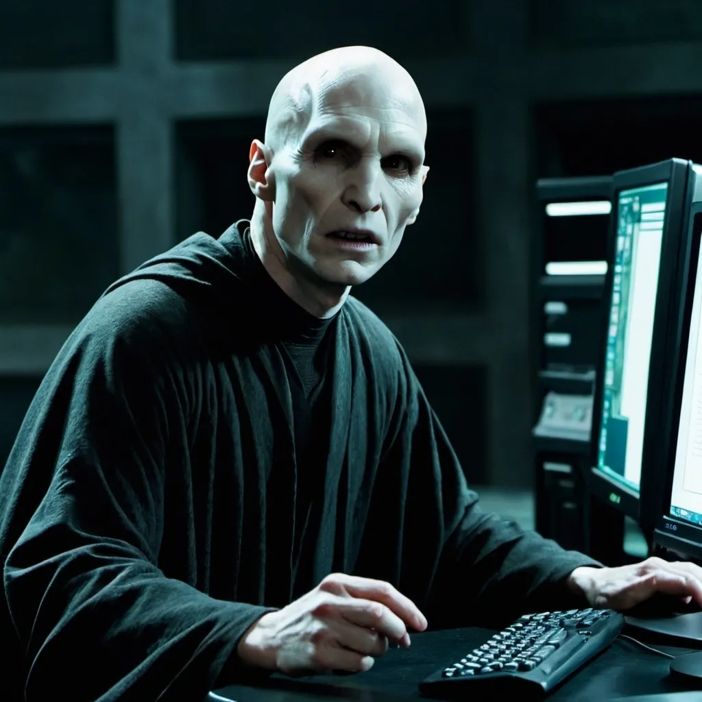 Prompt: 

Voldemort near the computer