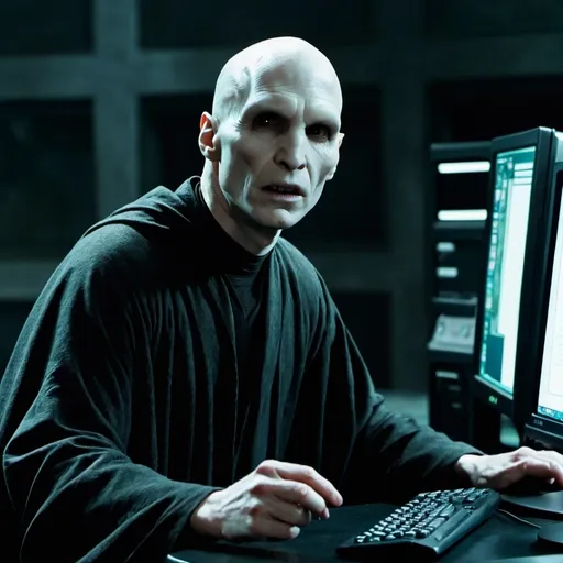 Prompt: 

Voldemort near the computer