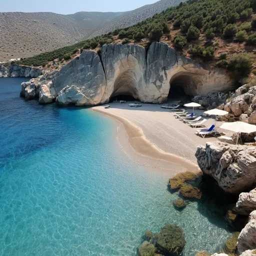 Prompt: secluded greek beach