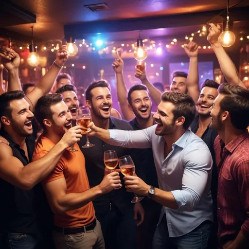 Prompt: create me some images around a bachelor party