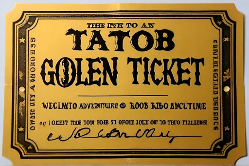 Prompt: Old fashioned golden ticket for one to Rob and Dawn’s excellent adventure