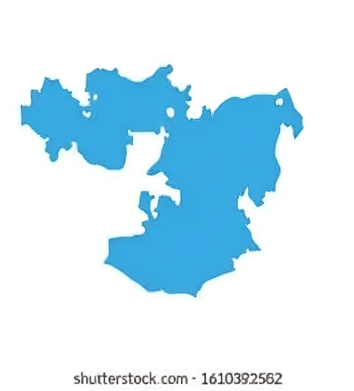 Prompt: a blue map of the state of massachusetts with a white background and a blue outline of the state of massachusetts, Aquirax Uno, superflat, flat, a jigsaw puzzle