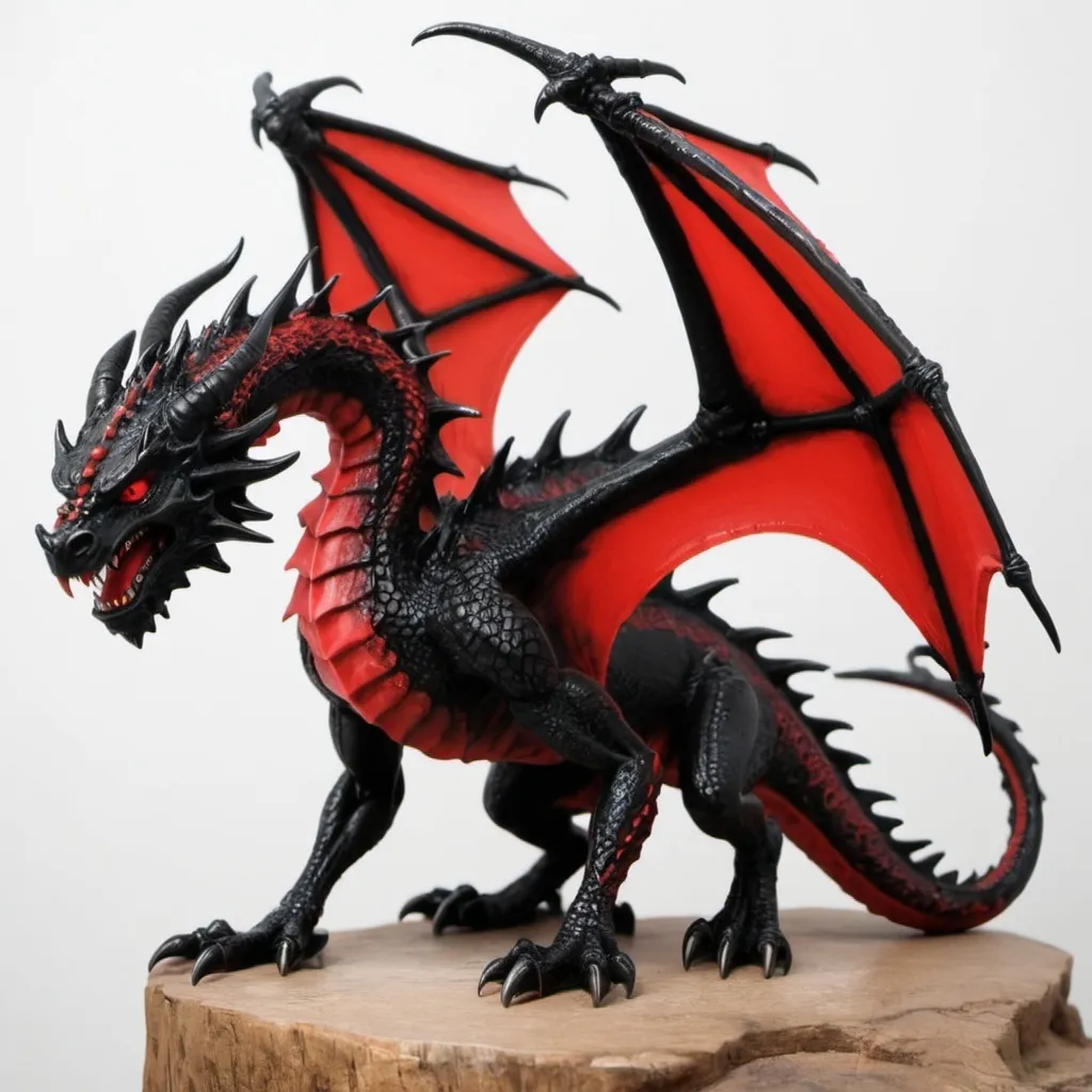 Prompt: red and black devil dragon