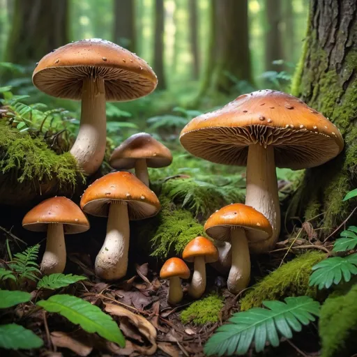 Prompt: Mushrooms in the forest 