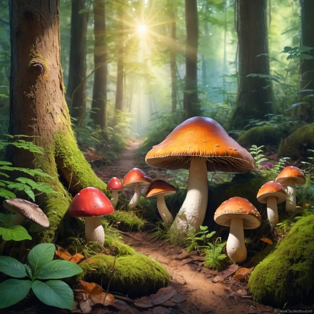 Prompt: Mushrooms in the forest 