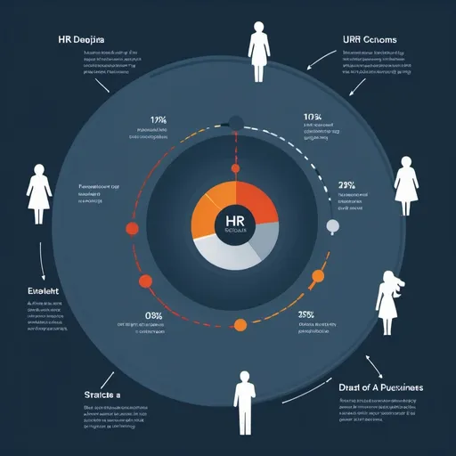 Prompt: A picture graphic to demonstrate the impact and flow that HR data can have on strategic people decisions. More than a gut feeling. 