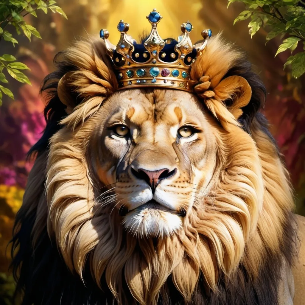 Prompt: Lion with a crown