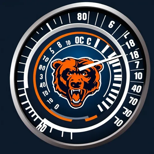 Prompt: Chicago bears c logo and a speedometer
