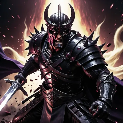 Prompt: The black swordsman, berserk, Guts, killing Femto, brand of sacrifice, berserker armor, 