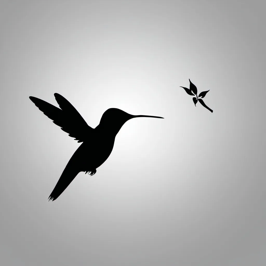 Prompt: Silhouette of a hummingbird minimalist style
