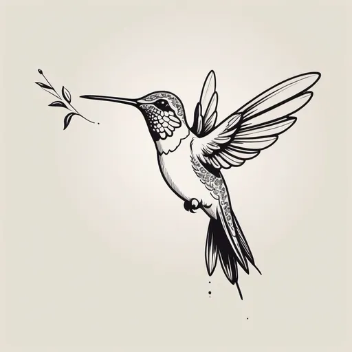 Prompt: Hummingbird drawn in minimal style 