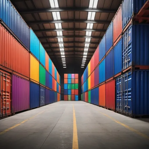 Prompt: Create me a website background for my personal branding logistic website where I move peoples freight. make it like a warehouse full of colours for cargo


