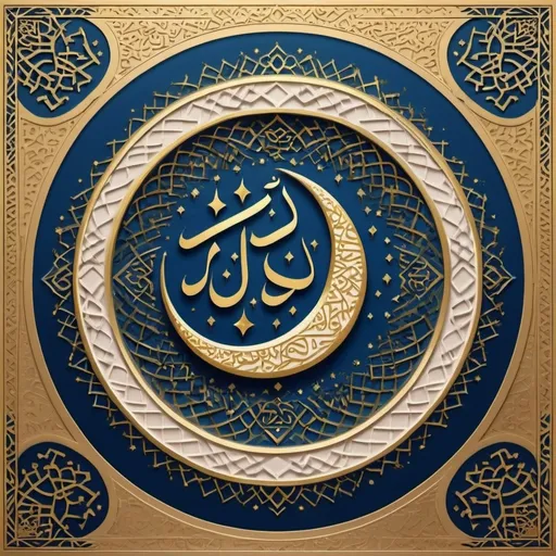 Prompt: An Islamic art-inspired image depicting the concept of 'Sirat-e-Mustaqeem' (the Straight Path). The image features a golden, intricately designed path winding through a serene, starry night sky, symbolizing guidance and righteousness. Along the path, there are delicate Arabic calligraphy elements, with phrases like 'Sirat-e-Mustaqeem' in beautiful Thuluth script. The background showcases geometric patterns and floral motifs commonly found in Islamic art, with a harmonious blend of blue, gold, and white colors, creating a sense of peace, spirituality, and divine guidance.