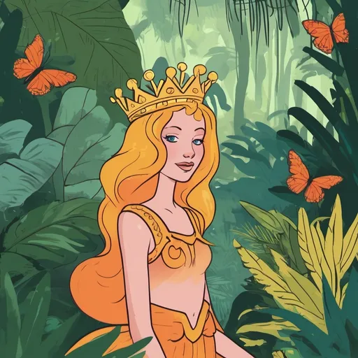 Prompt: A princes in tje jungle