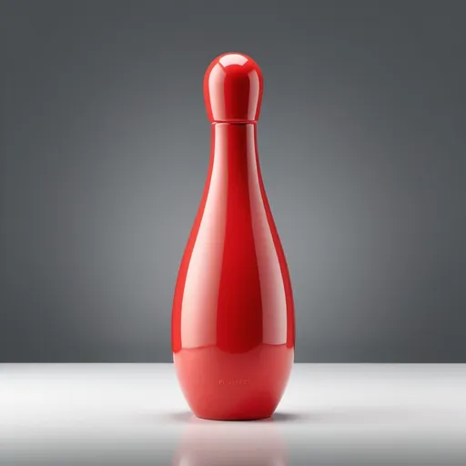 Prompt: (bottle shape like bowling pins), strawberry color, sleek and unique design, modern aesthetics, minimalist appeal, smooth and glossy finish, playful and eye-catching silhouette, focused on clean lines and curves, no background, high quality, ultra-detailed presentation, emphasis on craftsmanship and innovation.