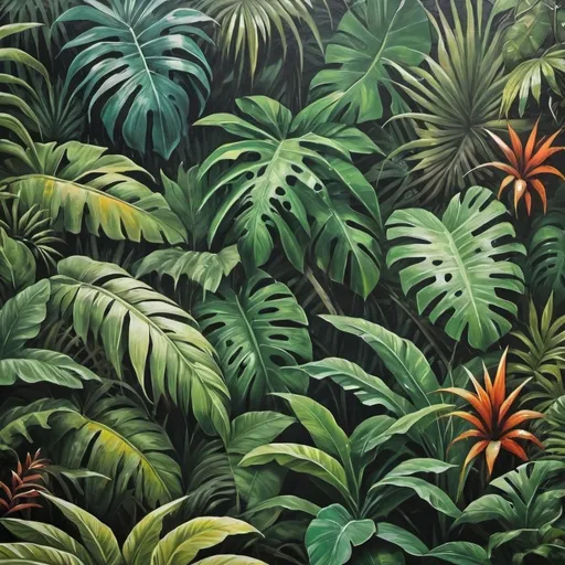 Prompt: jungle in Caribbean wall art background with white undertones