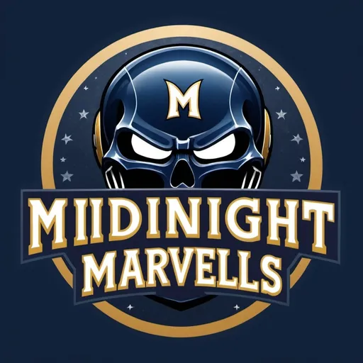 Prompt: Fantasy football logo for team name “Midnight Marvels”