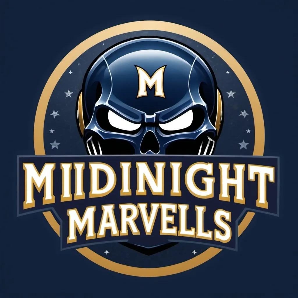 Prompt: Fantasy football logo for team name “Midnight Marvels”