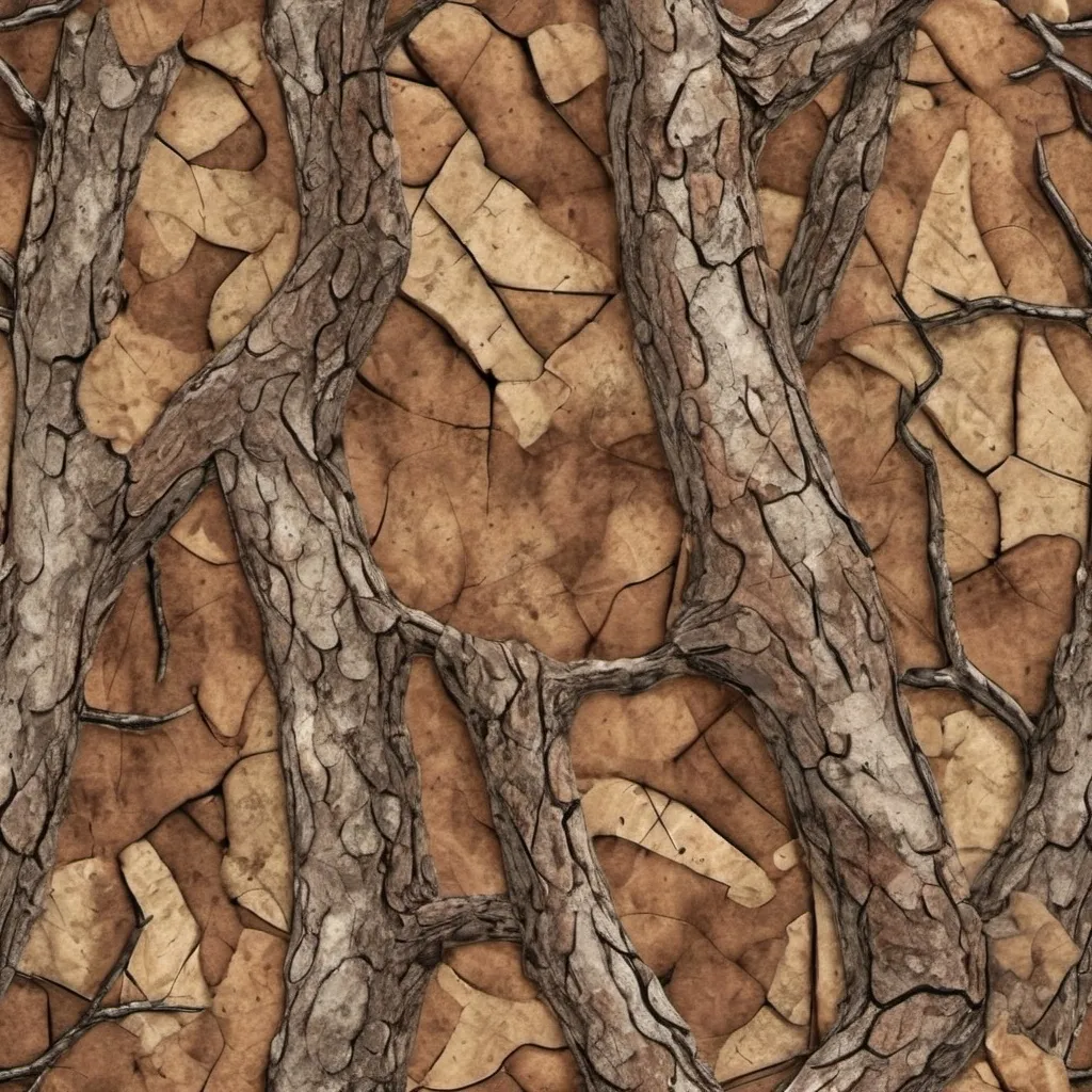 Prompt: pine bark camo pattern that is seamless with a vintage style


