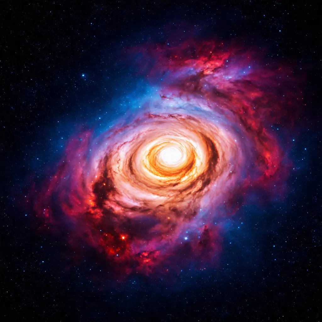 Prompt: (beautiful space nebula), realism style, warm color scheme, dramatic contrast between colors, ethereal atmosphere, swirling clouds of gas and dust, glowing bright stars scattered throughout, deep blues, pinks, oranges, reds, and purples, high depth cinematic masterpiece, intricate detail, ultra-detailed, mesmerizing and awe-inspiring mood, galaxy background, cosmic phenomena, immersive sense of wonder, 4K quality