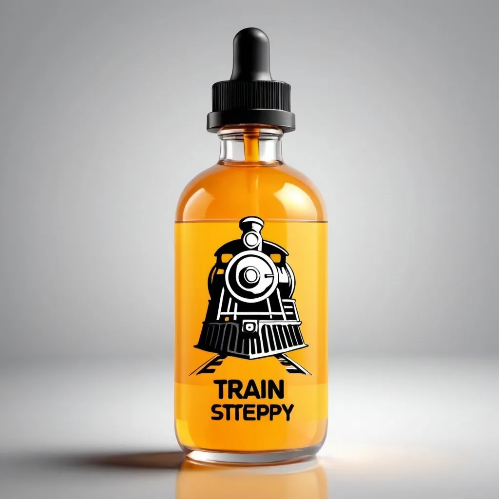 Prompt: Make logo design Name "Train Steepy Liquid"
use it for e liquid industry