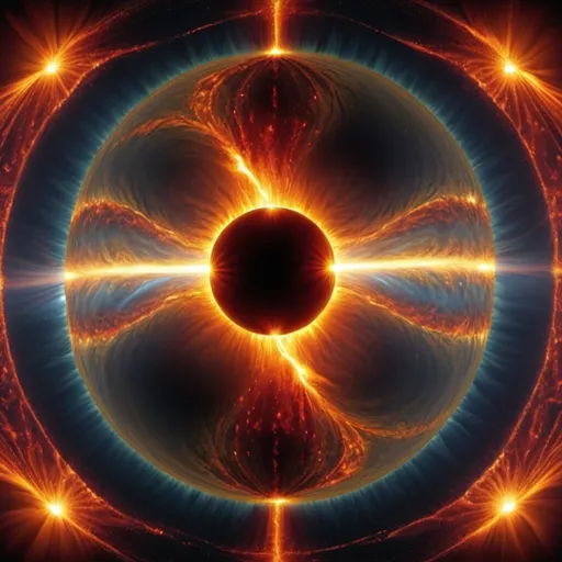 Prompt: What if you could use your perspective to modify the frequency of the magnetic field of the Earth's core to modify magnetic fields on the surface of the sun by bending reality into a wavelength where solar flares emanate into a frequency allowing us to heal and immerse with our higher selves that is our spirit without also harming any life on the planet Earth?