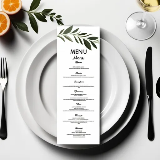 Prompt: create a minimalistic wedding menu similar to last creation