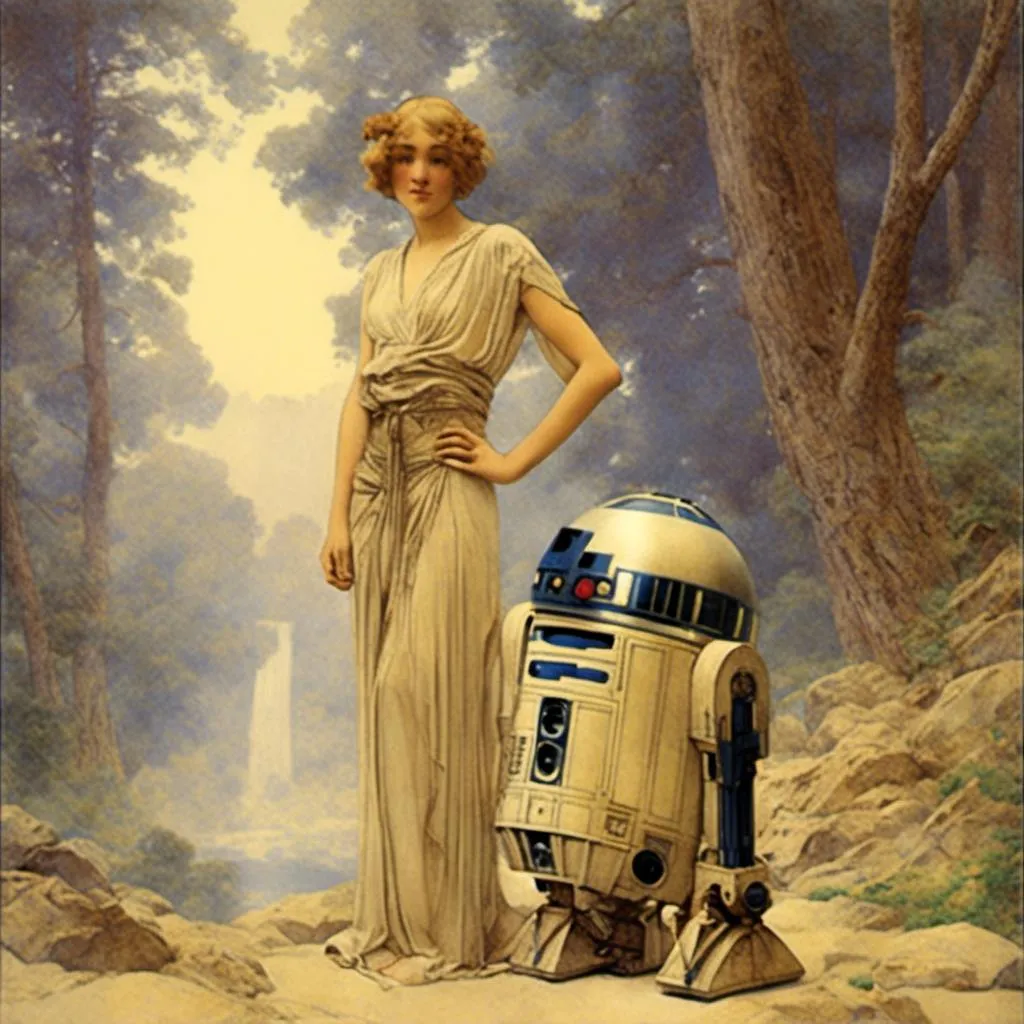 Prompt: <mymodel> C3PO and R2D2