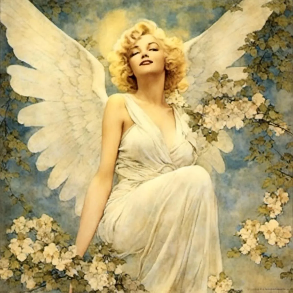 Prompt: <mymodel> marilyn monroe as an angel