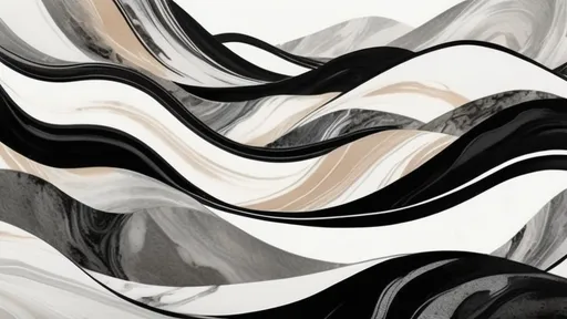 Prompt: rolling hills earthtones minimalist broad brush strokes black and white suminagashi marble art, ink wash watercolor, abstract flourishes, minimalist digital art by Irakli Nadar, artistic painterly