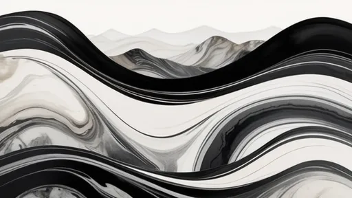 Prompt: rolling hills earthtones minimalist broad brush strokes black and white suminagashi marble art, ink wash watercolor, abstract flourishes, minimalist digital art by Irakli Nadar, artistic painterly