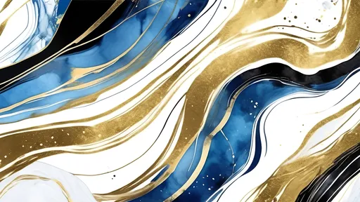 Prompt: soft anime action lines, broad brush strokes black and white suminagashi marble art, gold and blue ink wash watercolor, abstract glitter texture, minimalist digital art by Irakli Nadar, artistic painterly