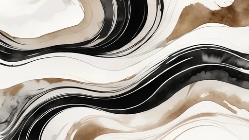 Prompt: rolling hills earthtones minimalist broad brush strokes black and white suminagashi marble art, ink wash watercolor, abstract flourishes, minimalist digital art by Irakli Nadar, artistic painterly