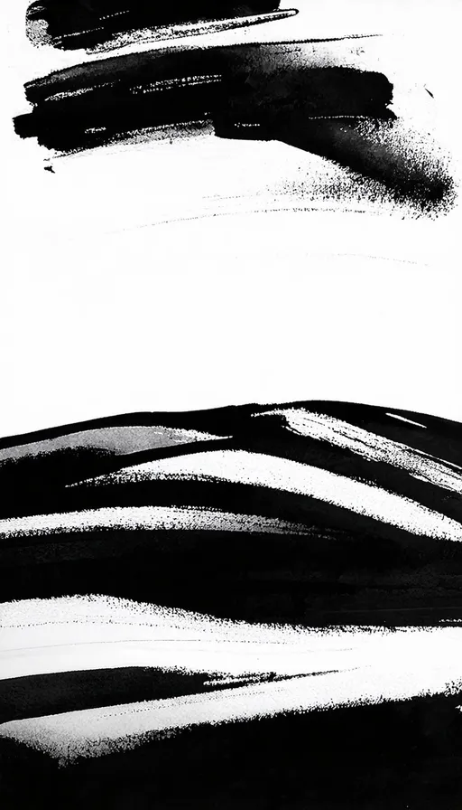 Prompt: rolling hills earthtones minimalist broad brush strokes black and white suminagashi marble art, ink wash watercolor, abstract flourishes, minimalist digital art by Irakli Nadar, artistic painterly