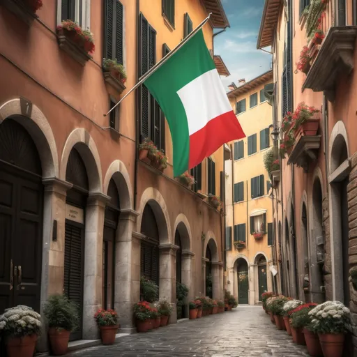 Prompt: Crea una imagine di un corso di Italiano
Con prodotti tipicie bandiera italiana