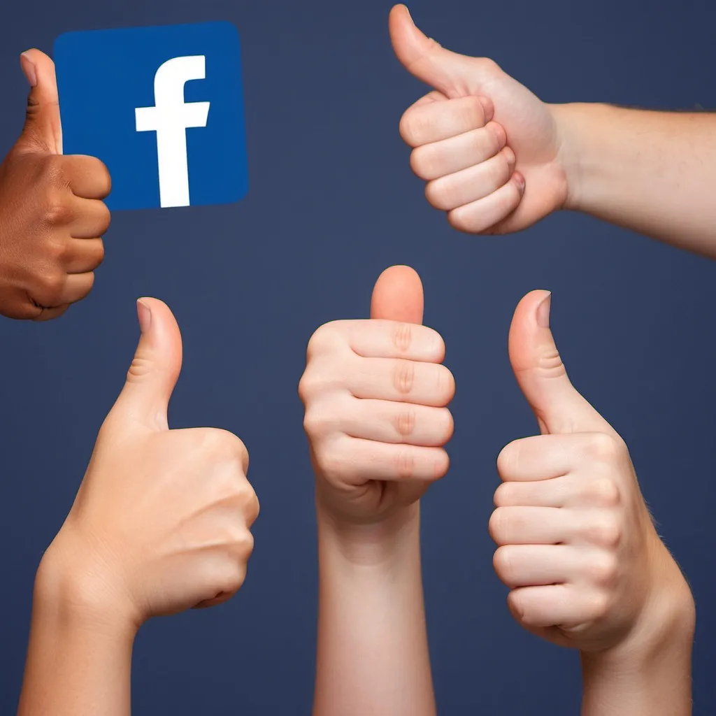 Prompt: We’re at 724 followers and counting! 🎉
make a facebook image like a thumbs up. fun and bright.