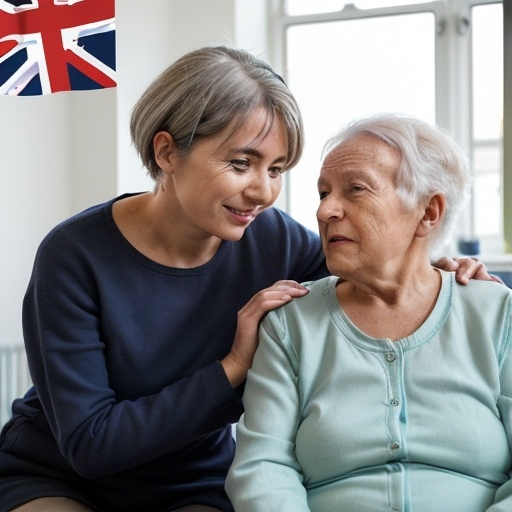 Prompt: Create an image with the following text as headers: people aged 75 and over in the UK requiring regular care is projected to increase by 50% from 1.5 million to 2 million by 2030.