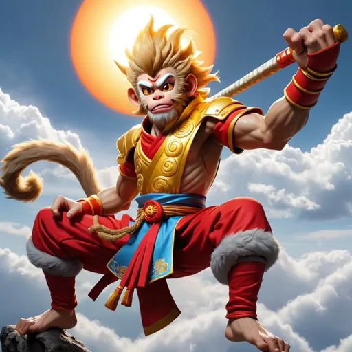 Prompt: Sun wukong in the sky