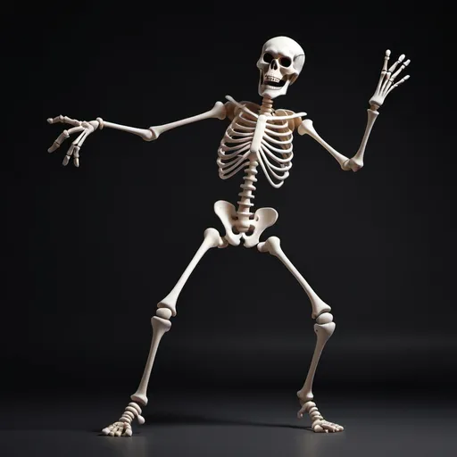 Prompt: dancing skeleton no background funny