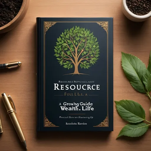 Prompt: Create an elegant and classic book cover for the book “Resource-Full: a practical guide to growing wealth and harvesting a meaningful life”