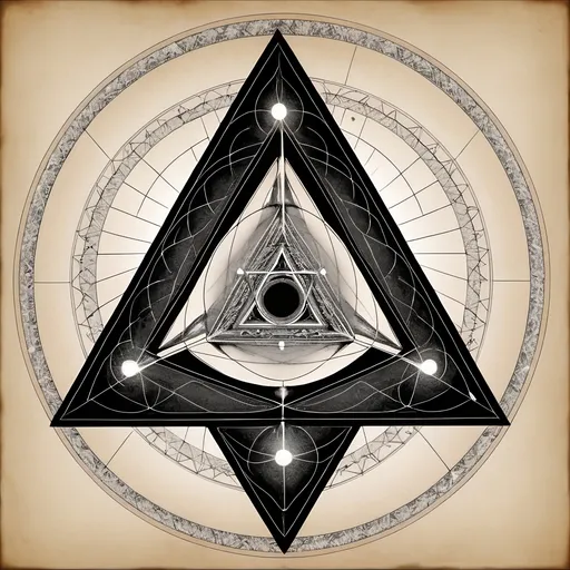 Prompt: sacred geometry circle triangle