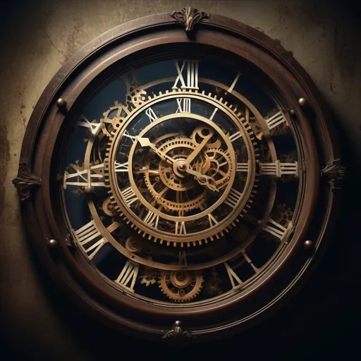 Prompt: photorealistic, (dark color scheme), (concept of Time), intricate clock mechanisms, haunting shadows, ethereal hourglass, aged parchment, intricate gears, soft shadow play, moody atmosphere, mysterious depth, whispers of history, high detail, 4K, immersive and profound ambiance, reflecting the passage and fluidity of Time.