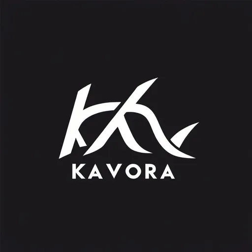 Prompt: mak a simple logo for a sports wear company logo with the title underneath be "Kavora" and make it small  and the design must be white outlines