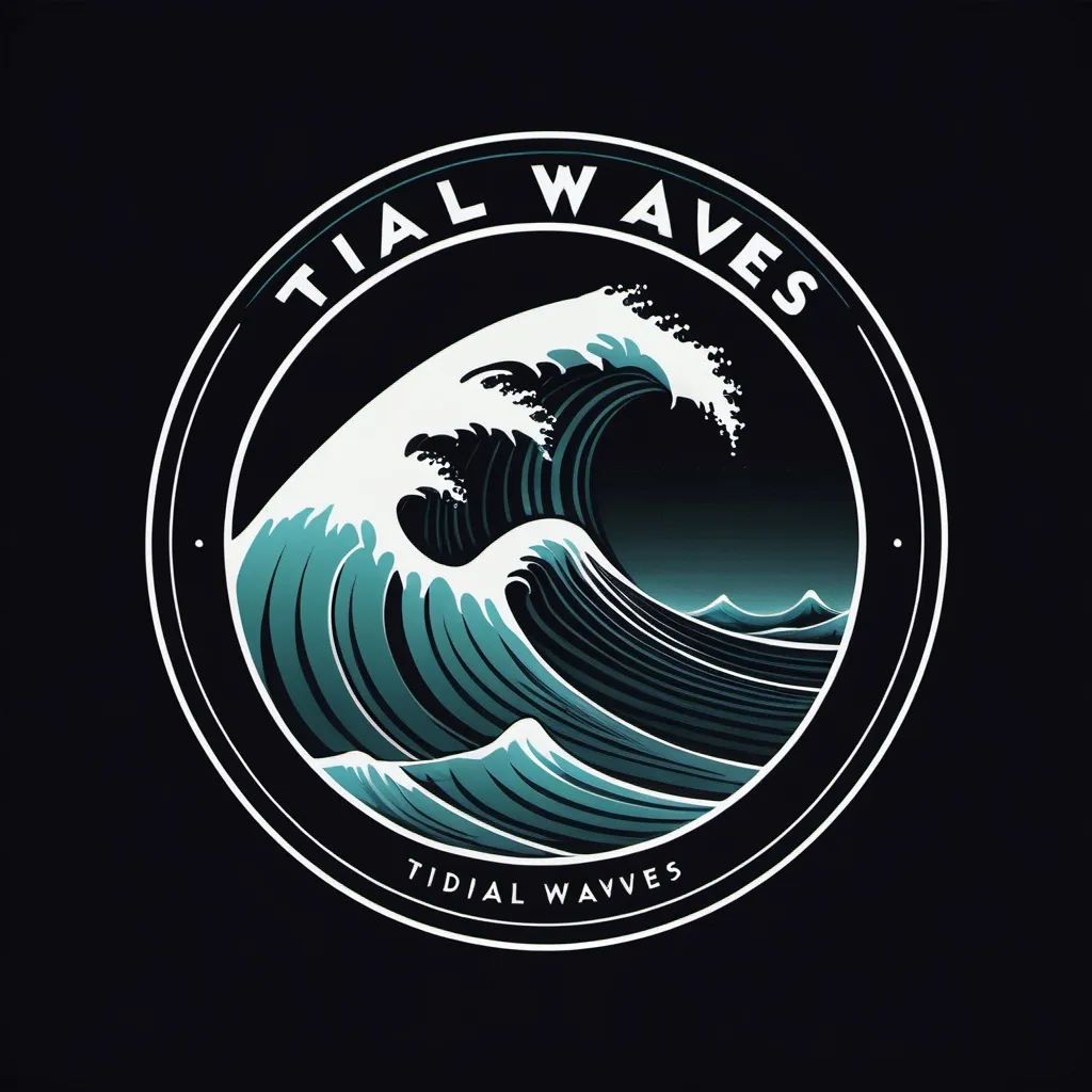 Prompt: alternative rock Music band logo 

Dark, modern 

Band is call TIDAL WAVES